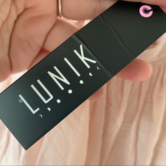 Lunik NWT Blush Pink Strappy Open Back Tank Halter Size Small - Picture 3 of 6